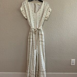 Striped V-Neck Jumpsuit